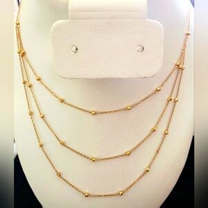 💕18k 3 Layered Beaded Necklace